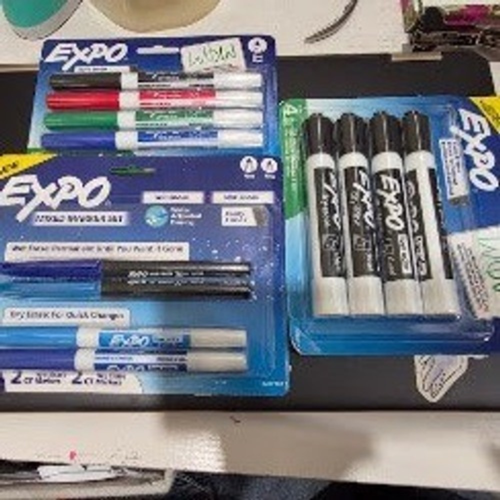 Expo Dry Erase Markers Bundle 3 Packs Chisel Fine Tip Wet Erase Mixed Colors NEW